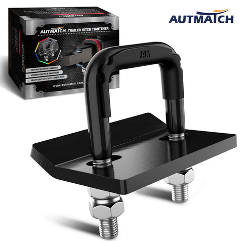 AUTMATCH Hitch Tightener Anti-Rattle Clamp Heavy Duty Steel Stabilizer for 1.25 and 2 inch Trailer Hitches Black