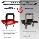 AUTMATCH Hitch Tightener Anti-Rattle Clamp Heavy Duty Steel Stabilizer for 1.25 and 2 inch Trailer Hitches Black & Red