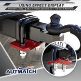 AUTMATCH Hitch Tightener Anti-Rattle Clamp Heavy Duty Steel Stabilizer for 1.25 and 2 inch Trailer Hitches Black & Red
