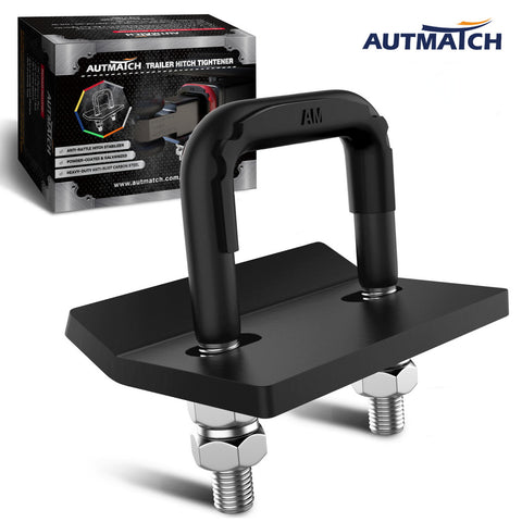 AUTMATCH Hitch Tightener Anti-Rattle Clamp Heavy Duty Steel Stabilizer for 1.25 and 2 inch Trailer Hitches Matte Black
