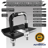 AUTMATCH Hitch Tightener Anti-Rattle Clamp Heavy Duty Steel Stabilizer for 1.25 and 2 inch Trailer Hitches Matte Black
