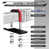 AUTMATCH Hitch Tightener Anti-Rattle Clamp Heavy Duty Steel Stabilizer for 1.25 and 2 inch Trailer Hitches Red & Black