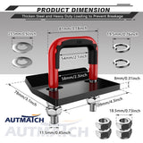 AUTMATCH Hitch Tightener Anti-Rattle Clamp Heavy Duty Steel Stabilizer for 1.25 and 2 inch Trailer Hitches Red & Black