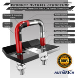 AUTMATCH Hitch Tightener Anti-Rattle Clamp Heavy Duty Steel Stabilizer for 1.25 and 2 inch Trailer Hitches Red & Black