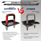 AUTMATCH Hitch Tightener Anti-Rattle Clamp Heavy Duty Steel Stabilizer for 1.25 and 2 inch Trailer Hitches Red & Black