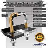 AUTMATCH Hitch Tightener Anti-Rattle Clamp, Heavy Duty Hitch Stabilizer for 1.25 and 2 inch Trailer Hitches, Rubber Isolator and Anti-Rust Double Coating Protective, Gold & Black