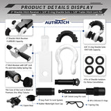AUTMATCH Shackle Hitch Receiver 2 Inch with 3/4" D Ring Shackle and 5/8" Trailer Hitch Lock Pin 45,000 Lbs Break Strength White