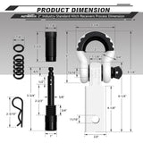 AUTMATCH Shackle Hitch Receiver 2 Inch with 3/4" D Ring Shackle and 5/8" Trailer Hitch Lock Pin 45,000 Lbs Break Strength White