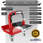AUTMATCH Hitch Tightener Anti-Rattle Clamp Heavy Duty Steel Stabilizer for 1.25 and 2 inch Trailer Hitches Red