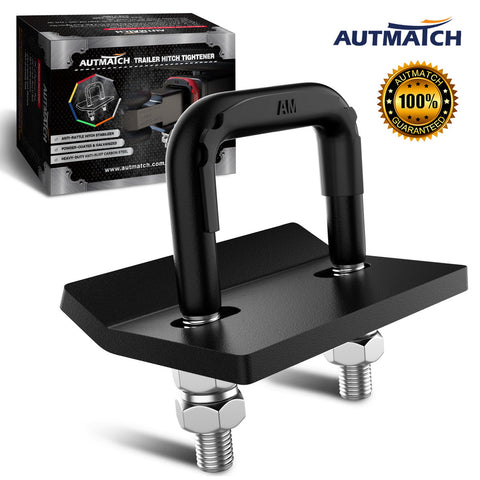 AUTMATCH Hitch Tightener Anti-Rattle Clamp Heavy Duty Steel Stabilizer for 1.25 and 2 inch Trailer Hitches Frosted Black