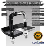 AUTMATCH Hitch Tightener Anti-Rattle Clamp Heavy Duty Steel Stabilizer for 1.25 and 2 inch Trailer Hitches Frosted Black