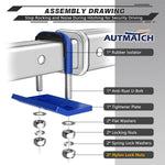 AUTMATCH Hitch Tightener Anti-Rattle Clamp, Heavy Duty Hitch Stabilizer for 1.25 and 2 inch Trailer Hitches, Rubber Isolator and Anti-Rust Double Coating Protective, Blue