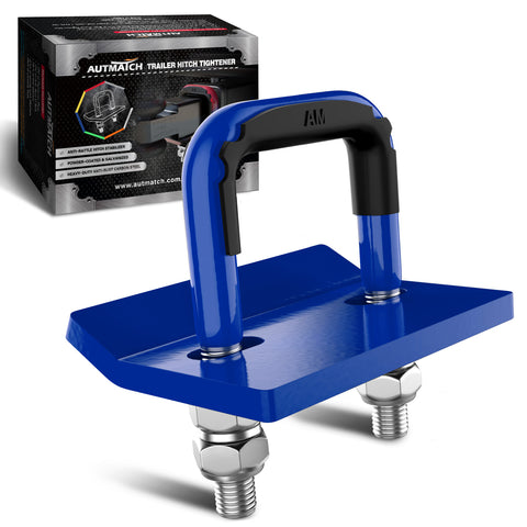 AUTMATCH Hitch Tightener Anti-Rattle Clamp, Heavy Duty Hitch Stabilizer for 1.25 and 2 inch Trailer Hitches, Rubber Isolator and Anti-Rust Double Coating Protective, Blue