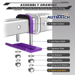 AUTMATCH Hitch Tightener Anti-Rattle Clamp, Heavy Duty Hitch Stabilizer for 1.25 and 2 inch Trailer Hitches, Rubber Isolator and Anti-Rust Double Coating Protective, Purple