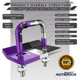 AUTMATCH Hitch Tightener Anti-Rattle Clamp, Heavy Duty Hitch Stabilizer for 1.25 and 2 inch Trailer Hitches, Rubber Isolator and Anti-Rust Double Coating Protective, Purple