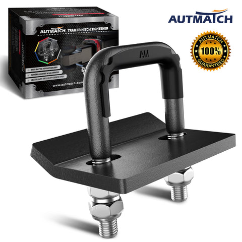 AUTMATCH Hitch Tightener Anti-Rattle Clamp, Heavy Duty Hitch Stabilizer for 1.25 and 2 inch Trailer Hitches, Rubber Isolator and Anti-Rust Double Coating Protective, Gunmetal Gray