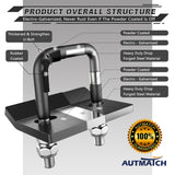AUTMATCH Hitch Tightener Anti-Rattle Clamp Heavy Duty Steel Stabilizer for 1.25 and 2 inch Trailer Hitches Gunmetal Gray