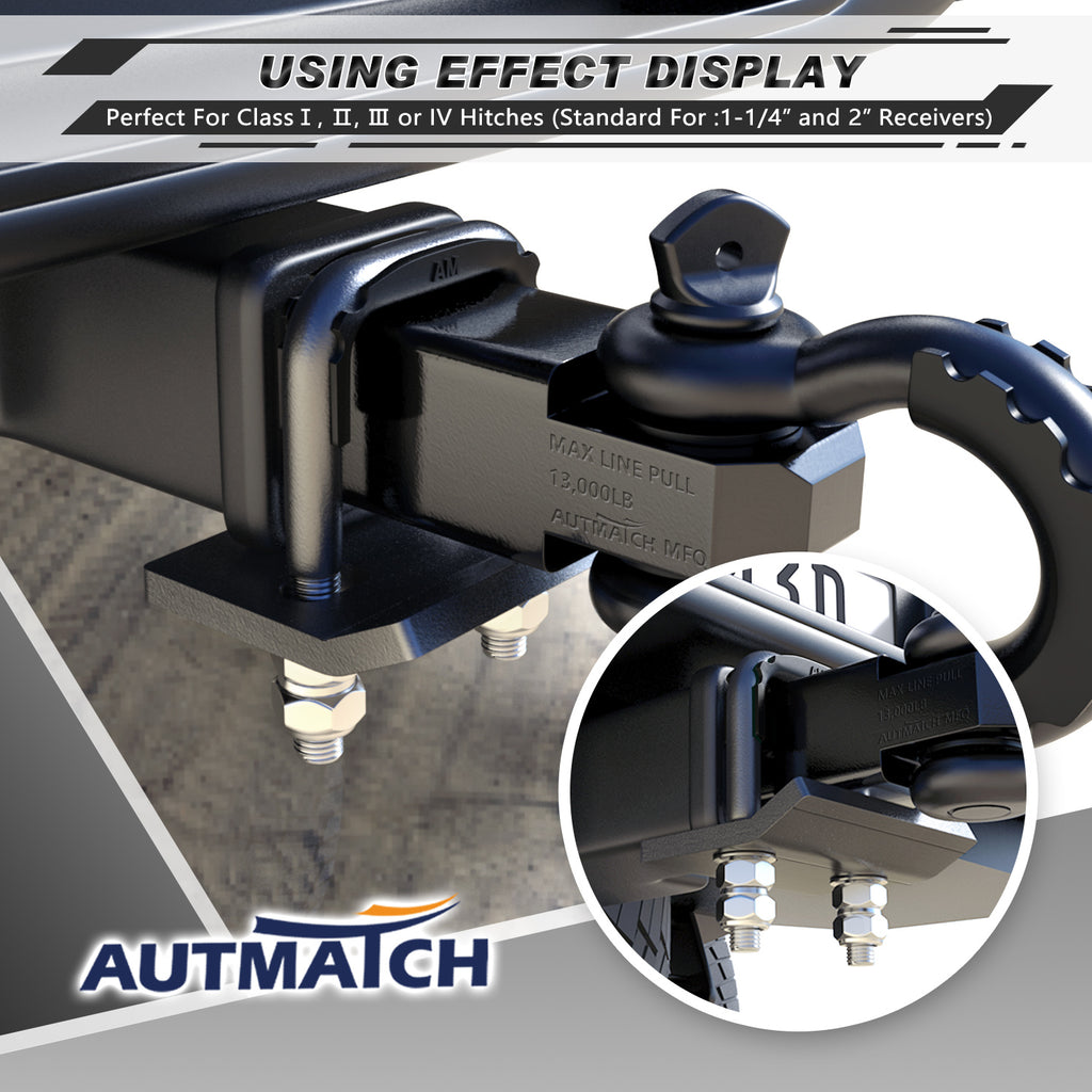 AUTMATCH Hitch Tightener Anti-Rattle Clamp Heavy Duty Steel Stabilizer ...