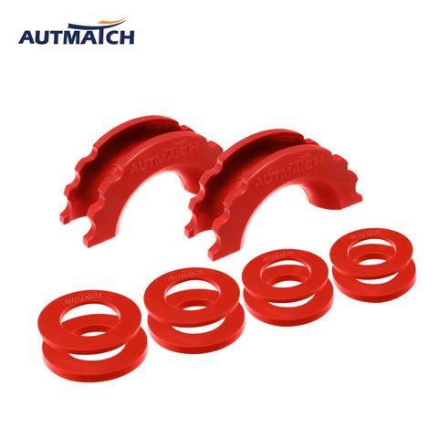 AUTMATCH 3/4" D-Ring Shackle Isolators Washers Kits Rubber Gear Design Rattling Protection Red Shackle Cover 2Pcs