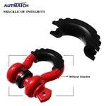 AUTMATCH 3/4" D-Ring Shackle Isolators Washers Kits Rubber Gear Design Rattling Protection Black Shackle Cover 2Pcs