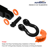 Orange 2 Rubber Shackle Isolators and 4 Washers