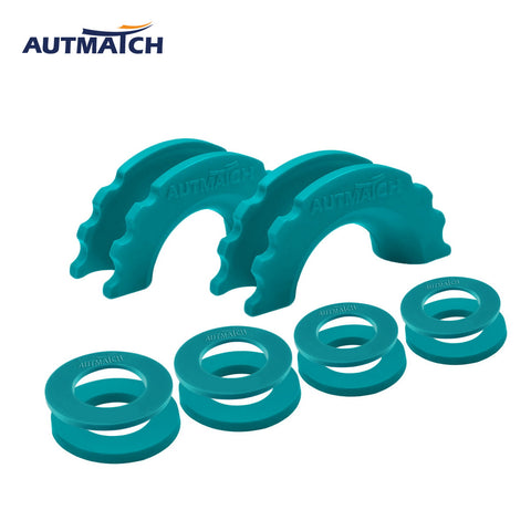 AUTMATCH 3/4" D-Ring Shackle Isolators Washers Kits Rubber Gear Design Rattling Protection Teal Shackle Cover 2Pcs