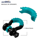 AUTMATCH 3/4" D-Ring Shackle Isolators Washers Kits Rubber Gear Design Rattling Protection Teal Shackle Cover 2Pcs
