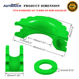 Green 2 Rubber Shackle Isolators and 4 Washers