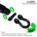 Green 2 Rubber Shackle Isolators and 4 Washers