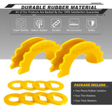 AUTMATCH 3/4" D-Ring Shackle Isolators Washers Kits Rubber Gear Design Rattling Protection Yellow Shackle Cover 2Pcs