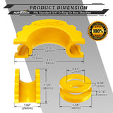 AUTMATCH 3/4" D-Ring Shackle Isolators Washers Kits Rubber Gear Design Rattling Protection Yellow Shackle Cover 2Pcs