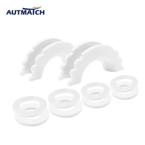 AUTMATCH 3/4" D-Ring Shackle Isolators Washers Kits Rubber Gear Design Rattling Protection White Shackle Cover 2Pcs