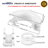 AUTMATCH 3/4" D-Ring Shackle Isolators Washers Kits Rubber Gear Design Rattling Protection White Shackle Cover 2Pcs
