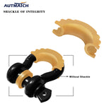 AUTMATCH 3/4" D-Ring Shackle Isolators Washers Kits Rubber Gear Design Rattling Protection Gold Shackle Cover 2Pcs