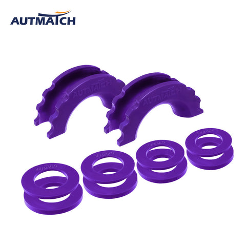 AUTMATCH 3/4" D-Ring Shackle Isolators Washers Kits Rubber Gear Design Rattling Protection Purple Shackle Cover 2Pcs