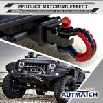 AUTMATCH 3/4" D Ring Shackle (2 Pack) 41,887Ib Break Strength with 7/8" Screw Pin and Isolator & Washer Kit Black & Red