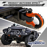 AUTMATCH 3/4" D Ring Shackle (2 Pack) 41,887Ib Break Strength with 7/8" Screw Pin and Isolator & Washer Kit Orange & Black