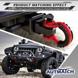 AUTMATCH 3/4" D Ring Shackle (2 Pack) 41,887Ib Break Strength with 7/8" Screw Pin and Isolator & Washer Kit Red & Black