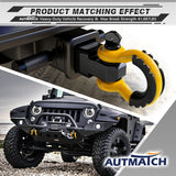 AUTMATCH 3/4" D Ring Shackle (2 Pack) 41,887Ib Break Strength with 7/8" Screw Pin and Isolator & Washer Kit Yellow & Black