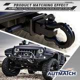 AUTMATCH 3/4" D Ring Shackle (2 Pack) 41,887Ib Break Strength with 7/8" Screw Pin and Isolator & Washer Kit Matte Black