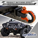 AUTMATCH 3/4" D Ring Shackle (2 Pack) 41,887Ib Break Strength with 7/8" Screw Pin and Isolator & Washer Kit Orange