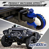 AUTMATCH 3/4" D Ring Shackle (2 Pack) 41,887Ib Break Strength with 7/8" Screw Pin and Isolator & Washer Kit Blue