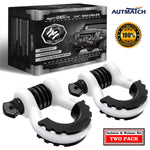 AUTMATCH 3/4" D Ring Shackle (2 Pack) 41,887Ib Break Strength with 7/8" Screw Pin and Isolator & Washer Kit White & Black