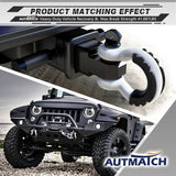 AUTMATCH 3/4" D Ring Shackle (2 Pack) 41,887Ib Break Strength with 7/8" Screw Pin and Isolator & Washer Kit White & Black