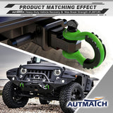 AUTMATCH 3/4" D Ring Shackle (2 Pack) 41,887Ib Break Strength with 7/8" Screw Pin and Isolator & Washer Kit Green & Black