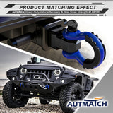 AUTMATCH 3/4" D Ring Shackle (2 Pack) 41,887Ib Break Strength with 7/8" Screw Pin and Isolator & Washer Kit Blue & Black