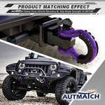 AUTMATCH 3/4" D Ring Shackle (2 Pack) 41,887Ib Break Strength with 7/8" Screw Pin and Isolator & Washer Kit Purple & Black