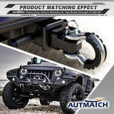 AUTMATCH 3/4" D Ring Shackle (2 Pack) 41,887Ib Break Strength with 7/8" Screw Pin and Isolator & Washer Kit Silver