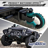 AUTMATCH 3/4" D Ring Shackle (2 Pack) 41,887Ib Break Strength with 7/8" Screw Pin and Isolator & Washer Kit Teal & Black