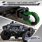AUTMATCH 3/4" D Ring Shackle (2 Pack) 41,887Ib Break Strength with 7/8" Screw Pin and Isolator & Washer Kit Dark Green & Black